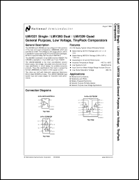 LMV331M5 datasheet: Single General Purpose, Low Voltage, TinyPack Comparator LMV331M5