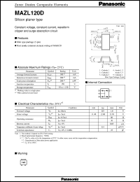 MAZL120D datasheet: Silicon planer type zener diode MAZL120D