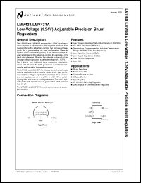 LMV431ACZ datasheet: Low-Voltage (1.24V) Adjustable Precision Shunt Regulators LMV431ACZ