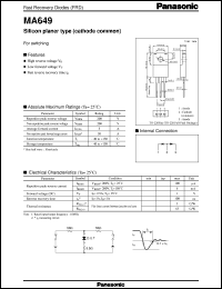 MA3F649 datasheet: Silicon planer type (cathode common) fast recovery diode MA3F649