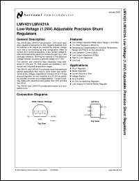 LMV431CM5 datasheet: Low-Voltage (1.24V) Adjustable Precision Shunt Regulators LMV431CM5