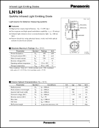 LN184 datasheet: GaAlAs Infrared Light Emitting Diode LN184