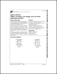 LMV721M7 datasheet: 10MHz, Low Noise, Low Voltage, and Low Power Operational Amplifier LMV721M7