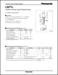 LN77L datasheet: GaAs Infrared Light Emitting Diodes LN77L