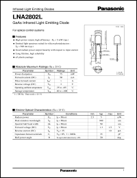 LNA2802L datasheet: GaAs Infrared Light Emitting Diodes LNA2802L