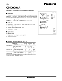 CND0201A datasheet: Optical Transceiver Module for IrDA CND0201A