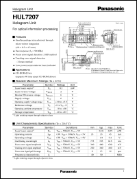 HUL7207 datasheet: Hologram Unit HUL7207