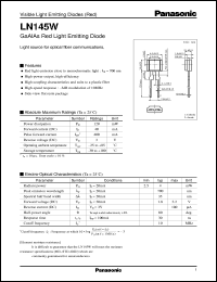 LN145W datasheet: GaAlAs Red Light Emitting Diode LN145W