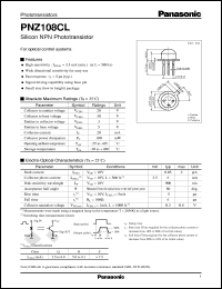 PNZ108CL datasheet: Silicon NPN Phototransistors PNZ108CL