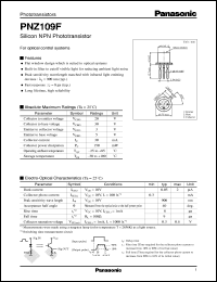 PNZ109F datasheet: Silicon NPN Phototransistors PNZ109F