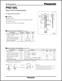 PNZ150L datasheet: Silicon NPN Phototransistors PNZ150L