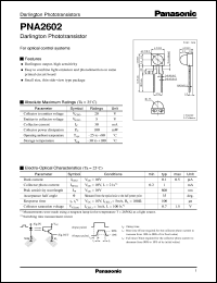 PNA2602 datasheet: Darlington Phototransistor PNA2602