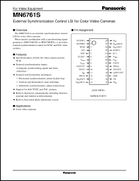 MN6761S datasheet: External Synchronization Control LSI for Color Video Cameras MN6761S