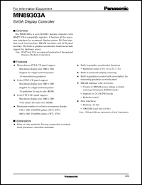 MN89303A datasheet: SVGA Display Controller MN89303A