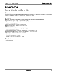 MN838850 datasheet: Source Driver for LCD Panel Drive MN838850