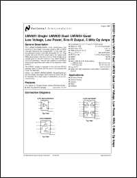 LMV822MX datasheet: Low Voltage, Low Power, RRO, 5 MHz Op Amps LMV822MX