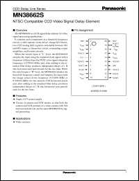 MN38662S datasheet: NTSC CCD Video Signal Delay Element MN38662S