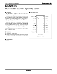 MN3881S datasheet: PAL-Compatible CCD Video Signal Delay Element MN3881S