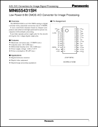 MN655431SH datasheet: Low Power 8-Bit CMOS A/D Converter for Image Processing MN655431SH