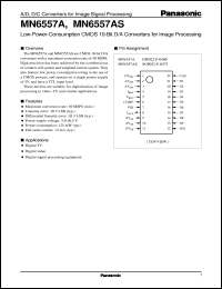 MN6557AS datasheet: Low-Power-Consumption CMOS 10-Bit D/A Converters for Image Processing MN6557AS