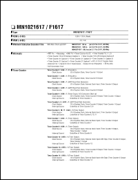 MN1021617 datasheet: 16-bit single chip microcomputer with ROM : 128K (x8-bit)(Flash), RAM : 4K (x8-bit) MN1021617