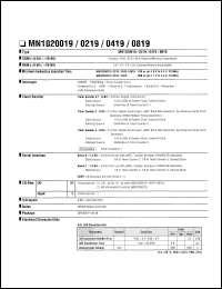 MN1020219 datasheet: 16-bit single chip microcomputer with ROM : 16K (x8-bit), RAM : 1K (x8-bit) MN1020219