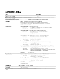 MN102L490A datasheet: 16-bit single chip microcomputer with ROM : External, RAM : 3K (x8-bit) MN102L490A