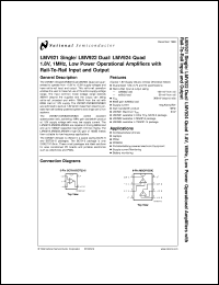 LMV924MTX datasheet: 1.8V, 1MHz, Low Power Operational Amplifiers with Rail-To-Rail Input and Output LMV924MTX