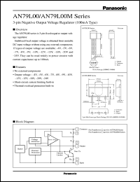 AN79L08M datasheet: 3-pin Negative Output Voltage Regulator (100mA Type) AN79L08M