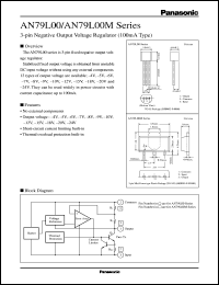 AN79L09M datasheet: 3-pin Negative Output Voltage Regulator (100mA Type) AN79L09M