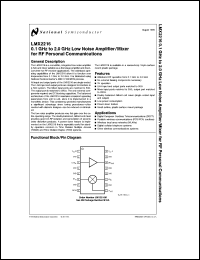 LMX2216M datasheet: 0.1 to 2.0 GHz Low Noise Amplifier/Mixer for RF Personal Communications [Not recommended for new designs] LMX2216M