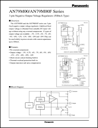 AN79M08 datasheet: 3-pin Negative Output Voltage Regulators (500mA Type) AN79M08