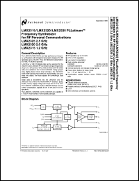 LMX2315TM datasheet: PLLatinum 1.2 GHz Frequency Synthesizer for RF Personal Communications LMX2315TM