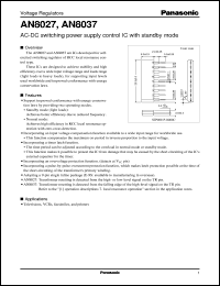 AN8027 datasheet: IC for AC-DC switching regulator with standby mode AN8027