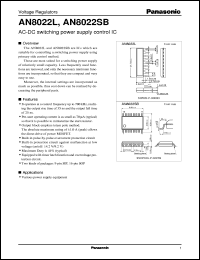 AN8022SB datasheet: ICs for AC-DC switching power supply AN8022SB