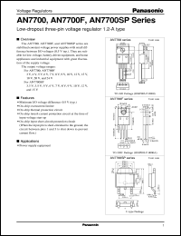 AN7705 datasheet: Low-dropout three-pin voltage regulator 1.2-A type AN7705