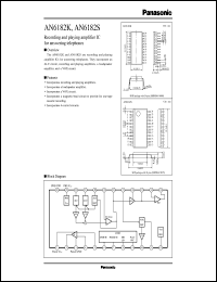 AN6182K datasheet: Recording and playing amplifier IC for answering telephones AN6182K