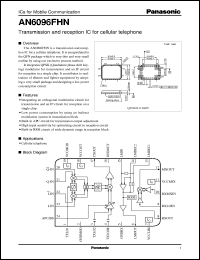 AN6096FHN datasheet: Transmission and reception IC for cellular telephone AN6096FHN