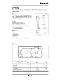 DN6851 datasheet: Hall IC (Alternating magnetic field operation) DN6851