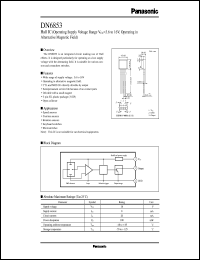 DN6853 datasheet: Hall IC (Alternating magnetic field operation) DN6853