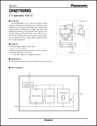 DN8799MS datasheet: Hall IC (Unidirectional magnetic field operation) DN8799MS