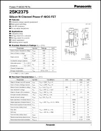 2SK2375 datasheet: Silicon N-Channel Power F-MOS FET 2SK2375