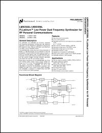 LMX2335LM datasheet: PLLatinum Low Power Dual Frequency Synthesizer for RF Personal Communications LMX2335LM