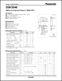 2SK3046 datasheet: Silicon N-Channel Power F-MOS FET 2SK3046