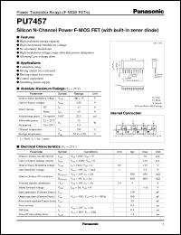 PUB7457 datasheet: Silicon N-Channel Power F-MOS FET (with built-in zener diode) PUB7457