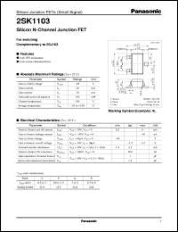 2SK1103 datasheet: Silicon N-Channel Junction FET 2SK1103