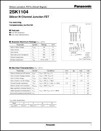 2SK1104 datasheet: Silicon N-Channel Junction FET 2SK1104