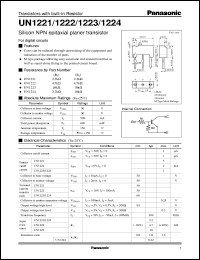 UNR1222 datasheet: Silicon NPN epitaxial planer transistor with biult-in resistor UNR1222