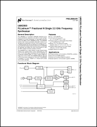 LMX2353TM datasheet: PLLatinum Fractional N Single 2.5 GHz Frequency Synthesizer [Preliminary] LMX2353TM