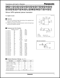 UNR5210 datasheet: Silicon NPN epitaxial planer transistor with biult-in resistor UNR5210